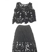 Lace Tank Top & Skirt Black Small -