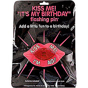 Kiss Me Im 40 Flashing Pin - 