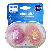 PHILIPS AVENT - 2PK ULTRA AIR PACIFIER, 6~18M, MIXED CASE