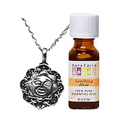 Sunflower Pendant Necklace with Essential Oil Blends Soothing Heat - 