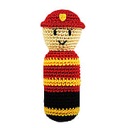 Hand Crocheted Rattle Fireman - 