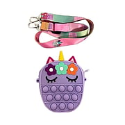 Fidget toys scilicone wallet push bubb purple unicorn