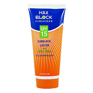 PMWholeSale - Max Block Sunscreen SPF 15 With Aloe Vera - 6 oz, (Max Block)
