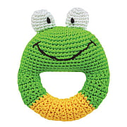 Hand Crocheted Frog Ring Rattle - 