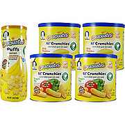 Gerber Graduates Lil Crunchies 2 Mild Cheddar + 2 Veggie Dip + 1 Puffs Banana - 