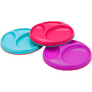 Saucer Edgeless Stayput Divided Plate Blue/Orange, Pink/Purple, Pink/Blue