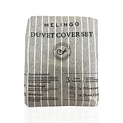 "Melingo  2 x Pillow Cases/ 1 x Duvet Cover, Microfiber KING GREY STRIPE"