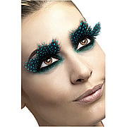 Large Aqua Dots Feather Eyelashes - 
