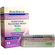Feminine Wipes Single Use Packet Individual Flushable Moist Wipes with Aloe Vera & Vitamin E - 