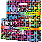 Trustex Dual Color Assorted Reservoir Tip Lubricated Condoms - 