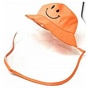 Children Bucket Hat w/ Visor Orange Happy Face - 