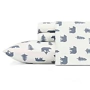 100% Cotton Bears and Trees Queen Sheet Flannel Web -