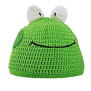 Hand Crocheted Frog Hat Large - 