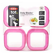 Baby Blocks Freezer Storage Containers Pink - 