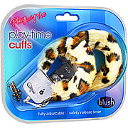 Blush Playtime Cuffs Leopard Print Fur - 