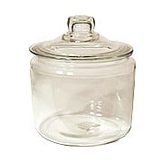 Round Tea Jar with Glass Lid -