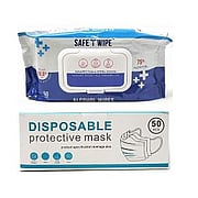 Safe T Wipe Hand Sanitizing Wipes + Disposable Protective Mask - 