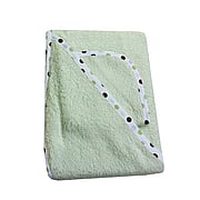 Organic Cotton Terry Hooded Towel Set Celery w/ Polka Dot - 