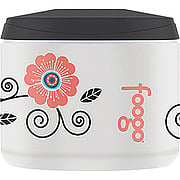Foogo Foam Insulated Snack Jar Black w/ Poppy Patch Floral Design - 