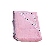Organic Cotton Terry Hooded Towel Set Pink w/ Polka Dot - 