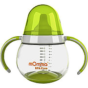 mOmma Spill Proof Cup w/ Dual Handles Green - 