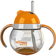 mOmma Straw Cup w/ Dual Handles Orange - 