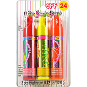 Lip Smacker SPF 24 Strawberry Splash, Lemon Lime Rush & Cool Strawberry Orange - 