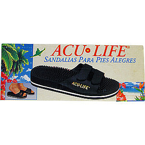 Powermax Sale - Black with Velcro M7with 8 Massage Sandals - 1 pair, (Acu  Life Massage Sandals)