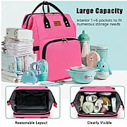 Diaper Bag w/ Changing Station and Sunshade Bassinet Pink -