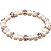 White With Pink Crystal Beautiful Keilani Pearls Bracelets - 