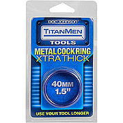 TitanMen Metal Cock Ring Extra Thick  Blue 40mm - 