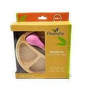 Bamboo Baby Plate + Spoon Pink - 