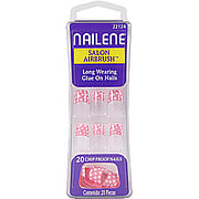 Salon Airbrush Chip Proof Nails Pink & White Dots - 