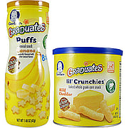 Gerber Graduates Lil Crunchies Mild Cheddar + Puffs Banana - 