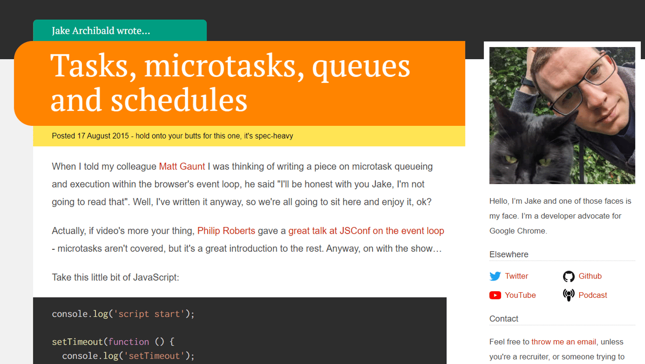 Tasks, microtasks, queues and schedules