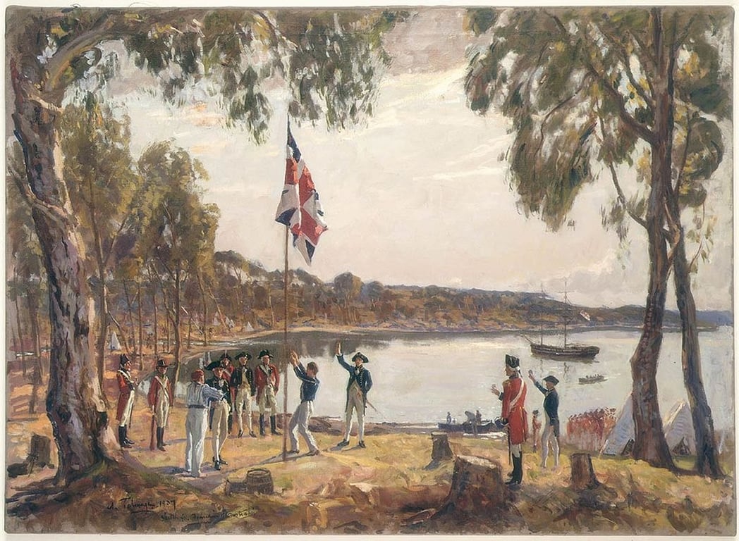 Oil sketch of the British colonising Sydney in 1788 | © Algernon Talmage