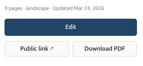 The export to PDF button in Make My Linesheet