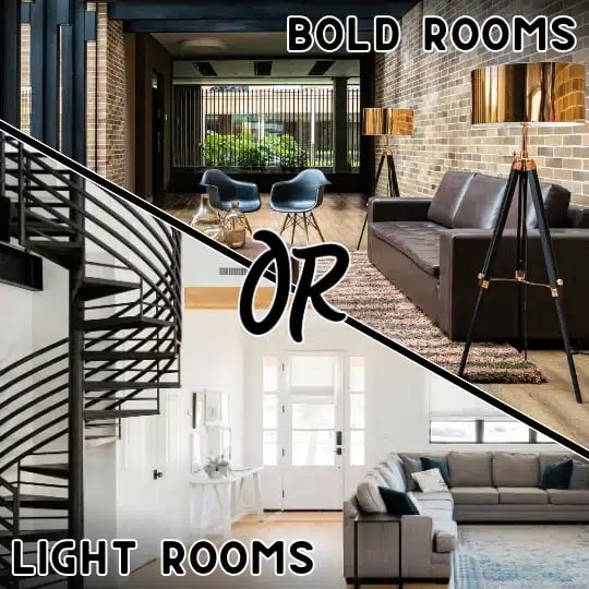 a collage of different rooms