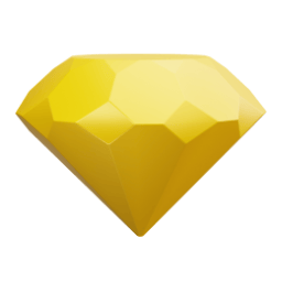a yellow diamond on a white background