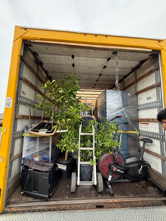 Moving Truck Interior Loaded