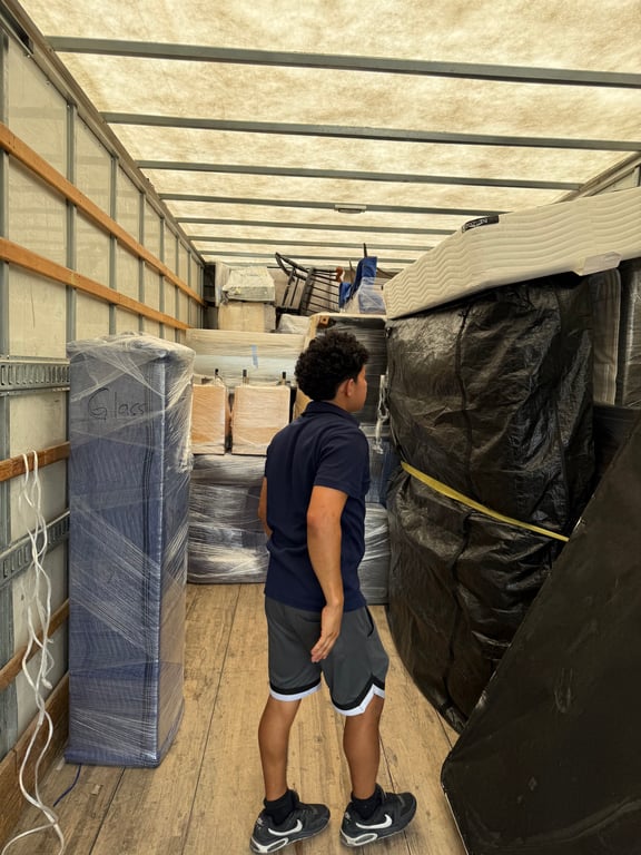 Moving Truck Interior Loaded