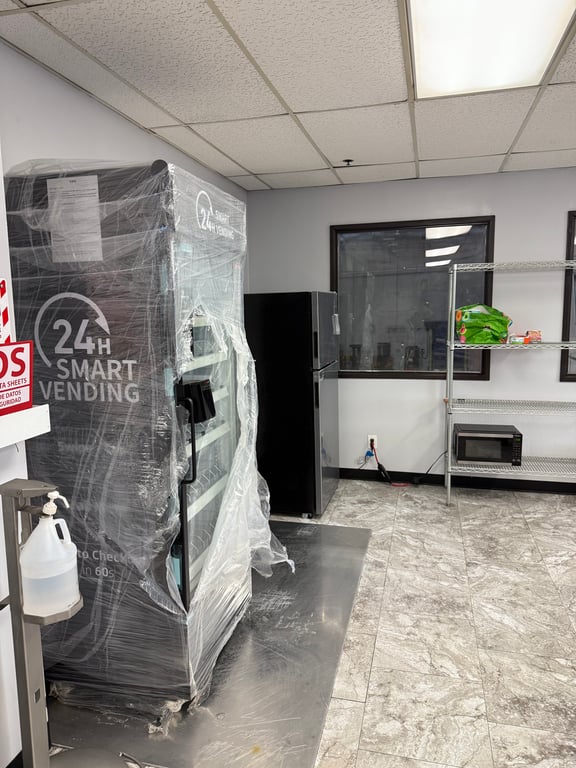 Wrapped Vending Machine Corner Setup