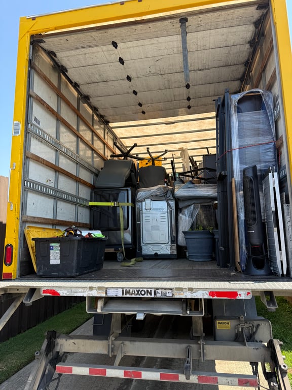 Moving Truck Interior Loaded