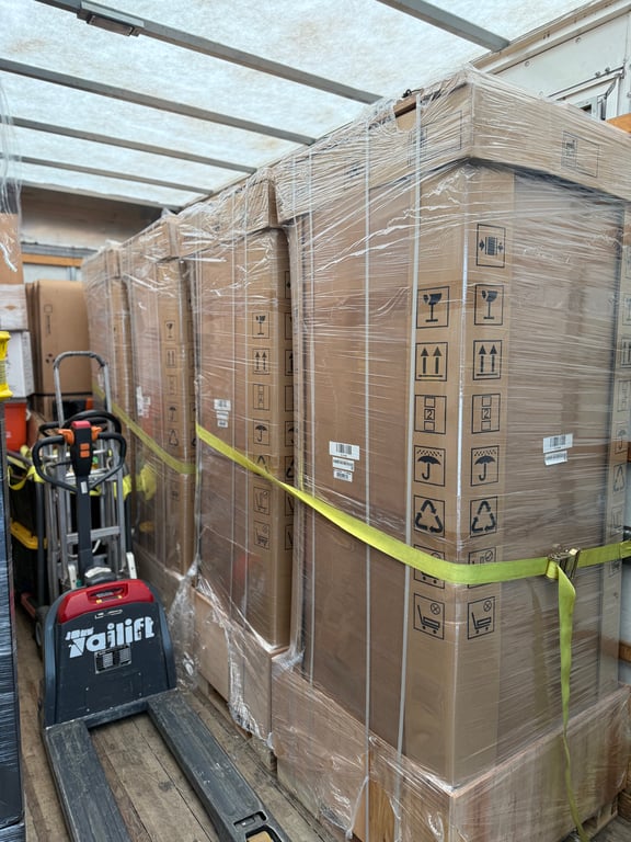 Wrapped Palletized Freight In Truck
