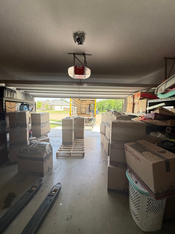 Garage Interior With Boxes