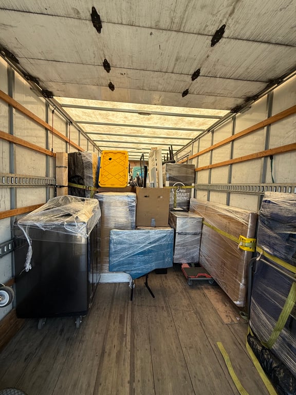 Moving Truck Interior Loaded