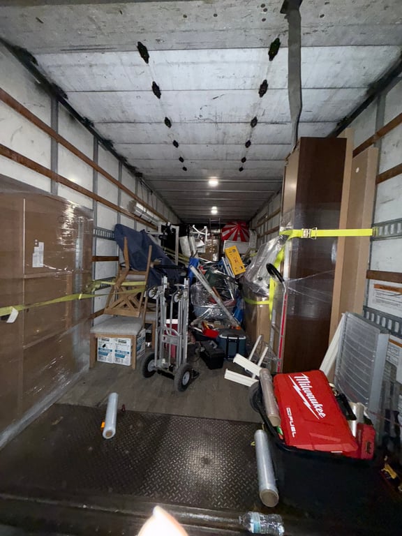 Partially Loaded Moving Truck Interior