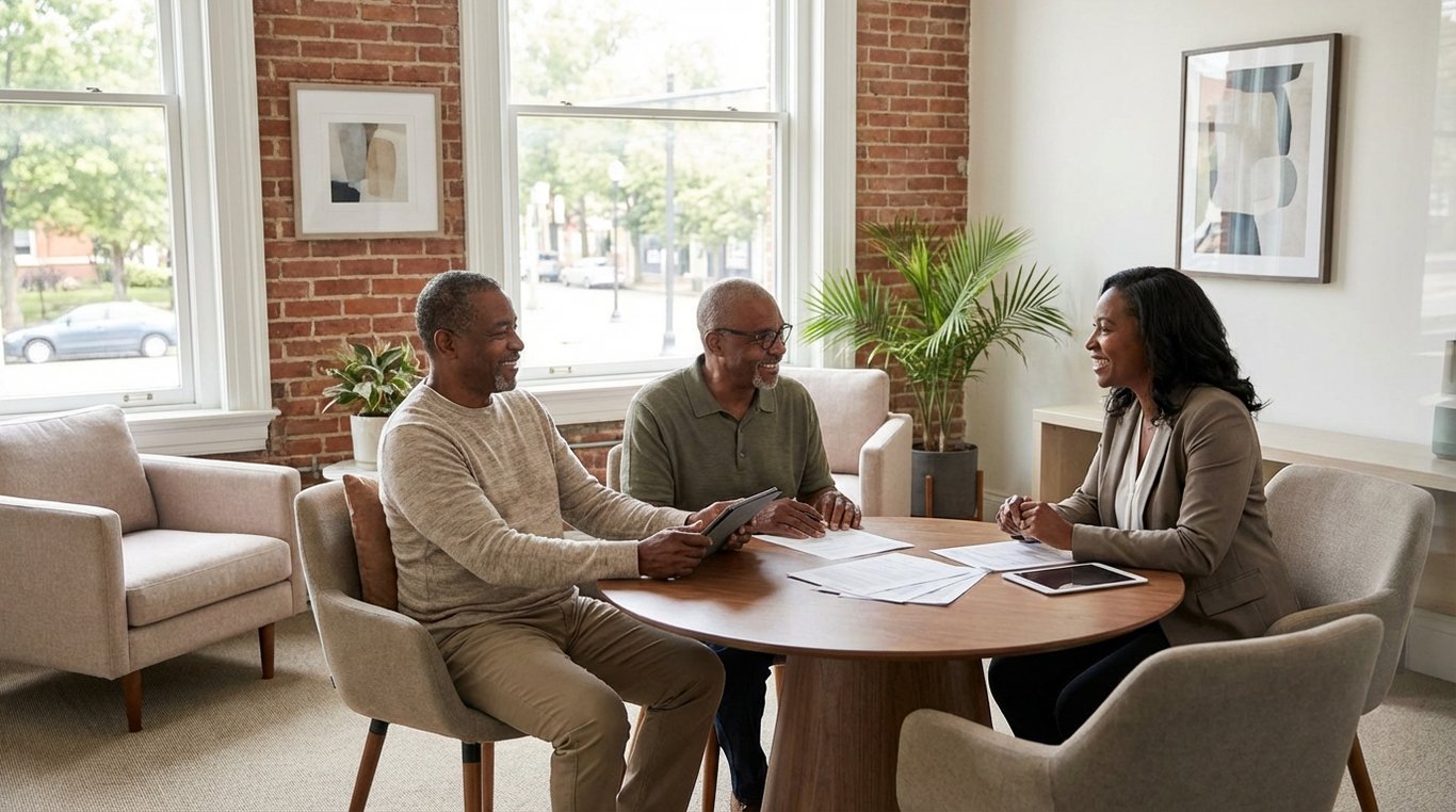 Memphis financial advisor reviewing retirement income plan with clients