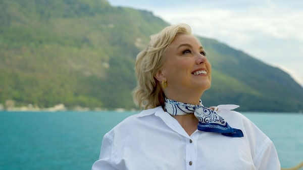Kathy McCabe, PBS host and founder of Dream of Italy®, overlooking the Italian coast