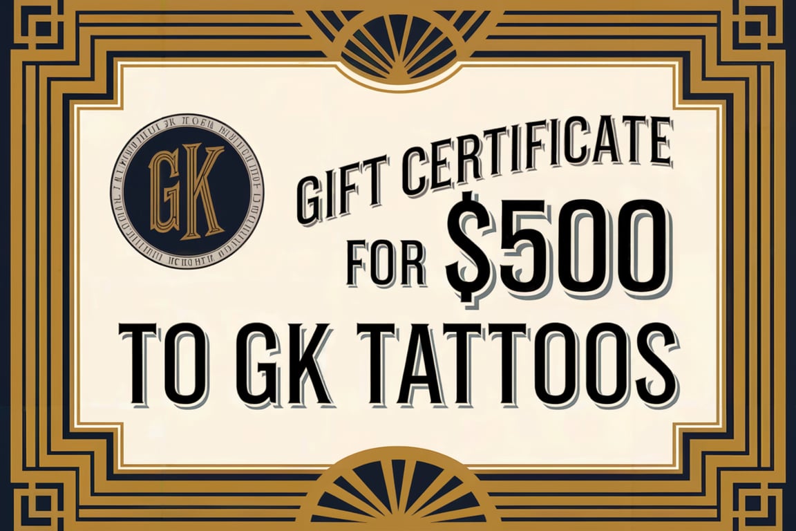 $500 Gift Certificate to GK Tattoos